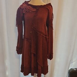 Pretty Angel Knit Ruffle Hem Dress L